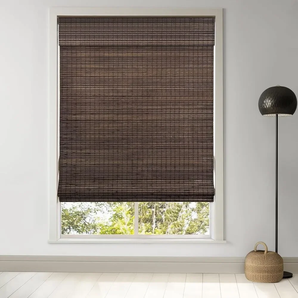 LazBlinds Cordless Bamboo Blinds Roman Shades 28.”x64” Espresso
